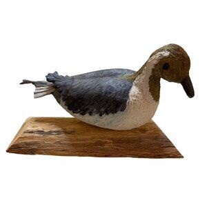 Hand Carved and Painted Wooden Duck 4.5" by 8"